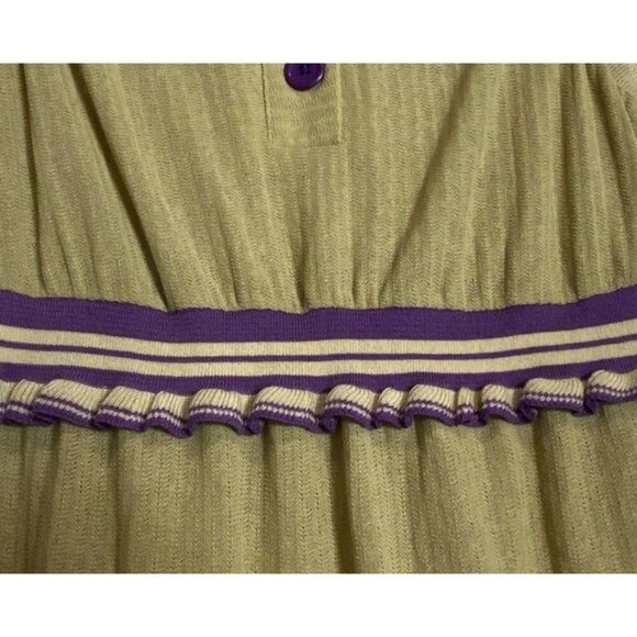 Anna Sui Womens Multicolor Chevron Knit Sleeveless Midi Collared Dress Sz M - Picture 3 of 8